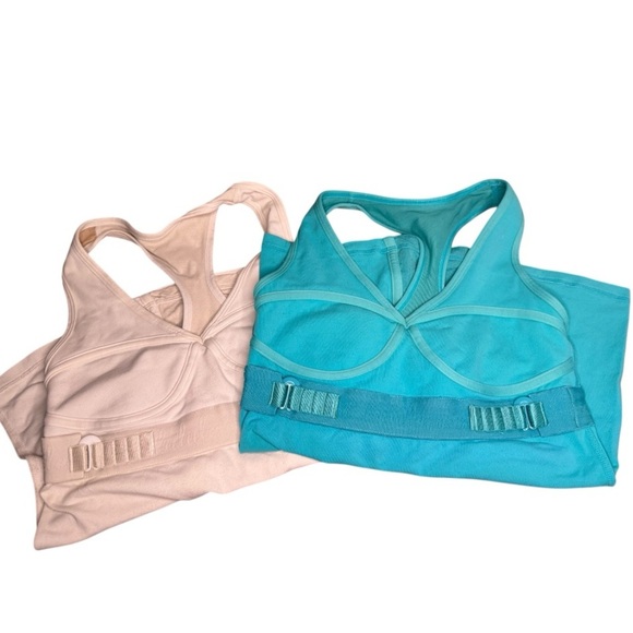 Lululemon White and Turquoise Adjustable Racer Back Tank Tops - Picture 1 of 12